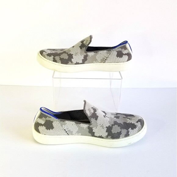 ROTHY'S Kids Slip On Sneakers Gray Camo Sz 4 36 Flat Washable Comfort Shoes - Picture 5 of 16